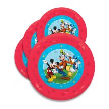 4 Piatti Riutilizzabili Mickey 21 Cm - Cartoni Animati + Fumetti - Rosso