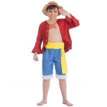 Costume Luffy One Piece Per Bambino - Cartoni Animati + Fumetti - Rosso - 7/8 anni (128 cm)