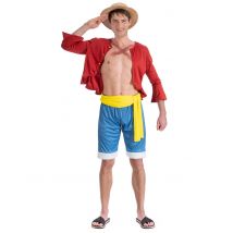 Costume Luffy One Piece Per Adulto - Cartoni Animati + Fumetti - Rosso - L