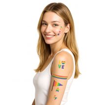 Tatuaggi Arcobaleno - Anni '60 - '70 - Multicolore - Taglia Unica