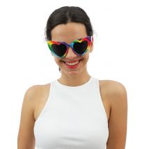 Occhiali A Cuore Arcobaleno Per Adulti - Colori - Multicolore - Taglia Unica