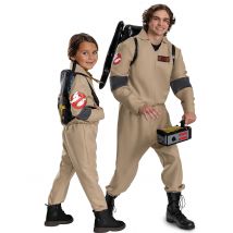 Costume Di Coppia Cacciatori Ghosbusters Genitore E Bambino - Cinema + Tv - Marrone - Taglia Unica