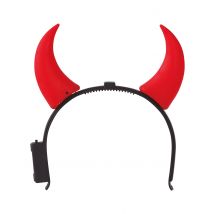 Oplichtende duivelshoorns voor volwassenen Halloween - Thema: Magie en Horror - Rood - Maat Uniek Formaat