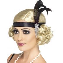 Charleston haarband jaren 20 voor volwassenen - Thema: Jaren 20/30 - Zwart - Maat One size