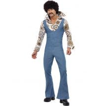 Seventies disco pak voor mannen - Thema: Retro - Blauw - Maat M