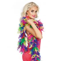 Veelkleurige boa 1 meter lang - Thema: Retro - Gekleurd - Maat Uniek Formaat