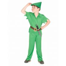Lichtgroen Robin hood pak voor jongens - Thema: Bekende personages - Groen - Maat M 122/128 (7-9 jaar)