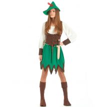 Robin Hood kostuum voor dames - Thema: Bekende personages - Groen - Maat S