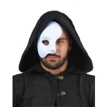 Half gezicht masker wit voor volwassenen - Thema: Maschere di Venezia - Grijs, Wit