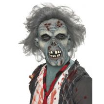 Grijs zombiemasker voor volwassenen - Thema: Magie en Horror - Zilver / Grijs - Maat One size