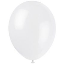 12 witte ballonnen van 28 cm - Thema: Black + White - Grijs, Wit - Maat Uniek Formaat