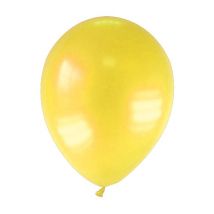 12 gemetalliseerde gele ballonnen - Thema: Werelddelen - Geel - Maat Uniek Formaat