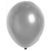 100 zilverkleurige metallic ballonnen van 29 cm - Thema: Kleuren - Zilver / Grijs - Maat Uniek Formaat