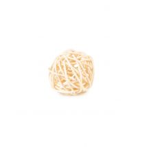 6 gevlochten ivoorkleurige bolletjes - Thema: Sfeer decoratie - Grijs, Wit - Maat Uniek Formaat