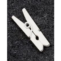 10 witte mini houten wasknijpers 2,5 cm voor decoratie - Thema: Kleuren - Grijs, Wit - Maat Uniek Formaat