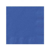20 blauwe papieren servetten - Thema: Nationaliteit en Supporters - Blauw - Maat Uniek Formaat