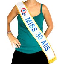 Blauwe Miss-sjerp 30 jaar - Thema: Humoristisch - Blauw - Maat Uniek Formaat