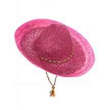 Roze Mexicaanse sombrero voor volwassenen - Thema: Werelddelen - Roze - Maat Uniek Formaat