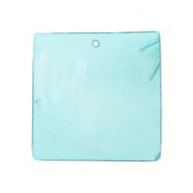 6 vierkant naambordjes turquoise - Thema: Kleuren - Blauw - Maat Uniek Formaat