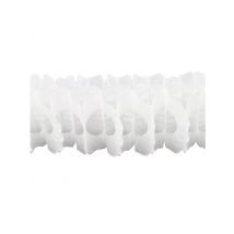 Witte zinnia papieren slinger 15cm x 4m - Thema: Kleuren - Grijs, Wit - Maat Uniek Formaat