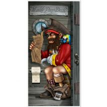 Deurversiering piraat op WC - Thema: Piraten - Gekleurd - Maat Uniek Formaat