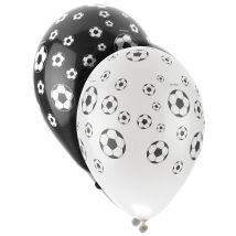 8 voetbal-latexballonnen - Thema: Nationaliteit en Supporters - Zwart - Maat Uniek Formaat