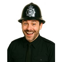 Engelse politie helm - Thema: Beroepen - Zwart - Maat Uniek Formaat