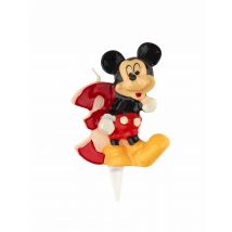 Verjaardagskaarsje 3 Mickey - Thema: Alle licenties - Gekleurd - Maat Uniek Formaat