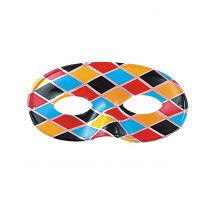 Harlekijn masker met ruiten voor volwassenen - Thema: Renaissance,19e eeuw - Rood - Maat One Size