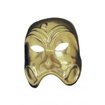 Goudkleurig komedie masker voor volwassenen - Thema: Maschere di Venezia - Goud - Maat One Size