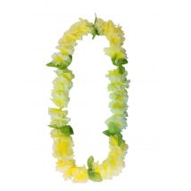 Hawaiiaanse bloemen ketting - Thema: Hawaï - Geel - Maat Uniek Formaat