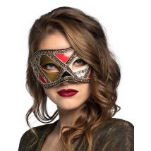 Venetiaans masker voor volwassenen - Thema: Werelddelen - Goud - Maat Uniek Formaat