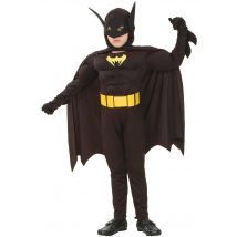 Superheld vleermuis kostuum voor jongens - Thema: Verkleedideeën - Zwart - Maat S 110/122 (4-6 jaar)