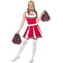 Cheerleader kostuum voor vrouwen - Thema: Beroepen - Rood - Maat S