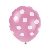 Set van roze ballonnen met witte stippen - Thema: Jaren 40/50 - Grijs, Wit - Maat Uniek Formaat
