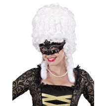 Venetiaans masker met zwarte strass voor volwassenen - Thema: Kleuren - Zwart - Maat One Size