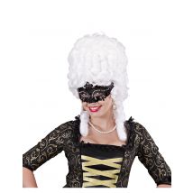 Venetiaans masker met zwarte strass voor volwassenen - Thema: Kleuren - Zwart - Maat One Size