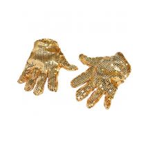 Gouden lovertjes handschoenen voor volwassenen - Thema: Kleuren - Goud - Maat Uniek Formaat