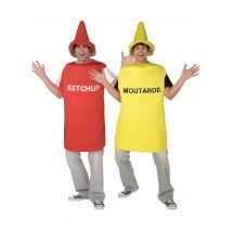 Koppel Mosterd en Ketchup Outfit - Thema: Humoristisch - Rood - Maat Uniek Formaat