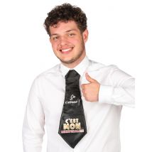 Grappig stropdas Joyeux anniversaire - Thema: Humoristisch - Gekleurd - Maat Uniek Formaat