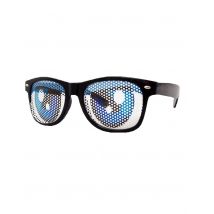 Party Big Eyes bril - Thema: Stripfiguren - Blauw - Maat Uniek Formaat