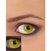 Gele UV contactlenzen voor volwassenen - Thema: Kleuren - Geel - Maat Uniek Formaat
