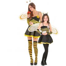 Koppel outfit moeder en dochter bijen - Thema: Dieren - Goud - Maat One Size