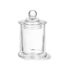 Kleine glazen snoeppot - Grijs, Wit - Maat Uniek Formaat