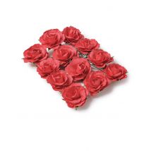 12 rode prikrozen met metalen steel - Thema: Jaren 40/50 - Rood - Maat Uniek Formaat