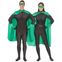Groene superheld set voor volwassenen - Thema: Kleuren - Groen - Maat One Size