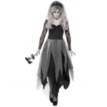 Zombie bruid kostuum voor dames Halloween - Thema: Verkleedideeën - Zwart - Maat S