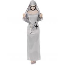 Horror non Halloween kostuum voor dames - Thema: Verkleedideeën - Zilver / Grijs - Maat S