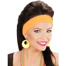 Gele oorbellen fluo volwassenen - Thema: Kleuren - Geel - Maat One Size