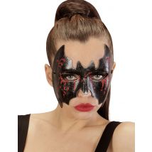 Bloedige vleermuis masker voor dames Halloween - Thema: Magie en Horror - Rood - Maat One Size